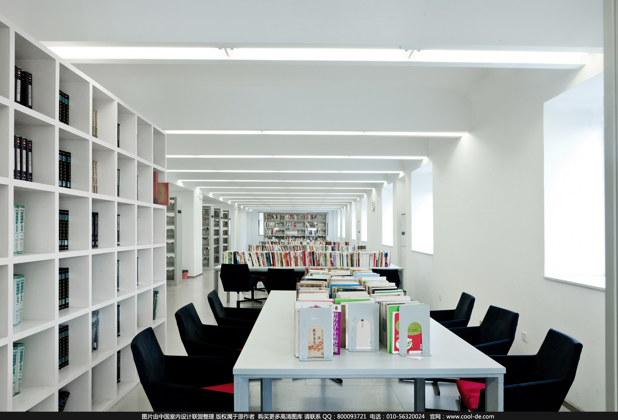 400平清新簡約圖書室裝修設(shè)計效果圖-第7張圖片-上海古都建筑設(shè)計集團(tuán)